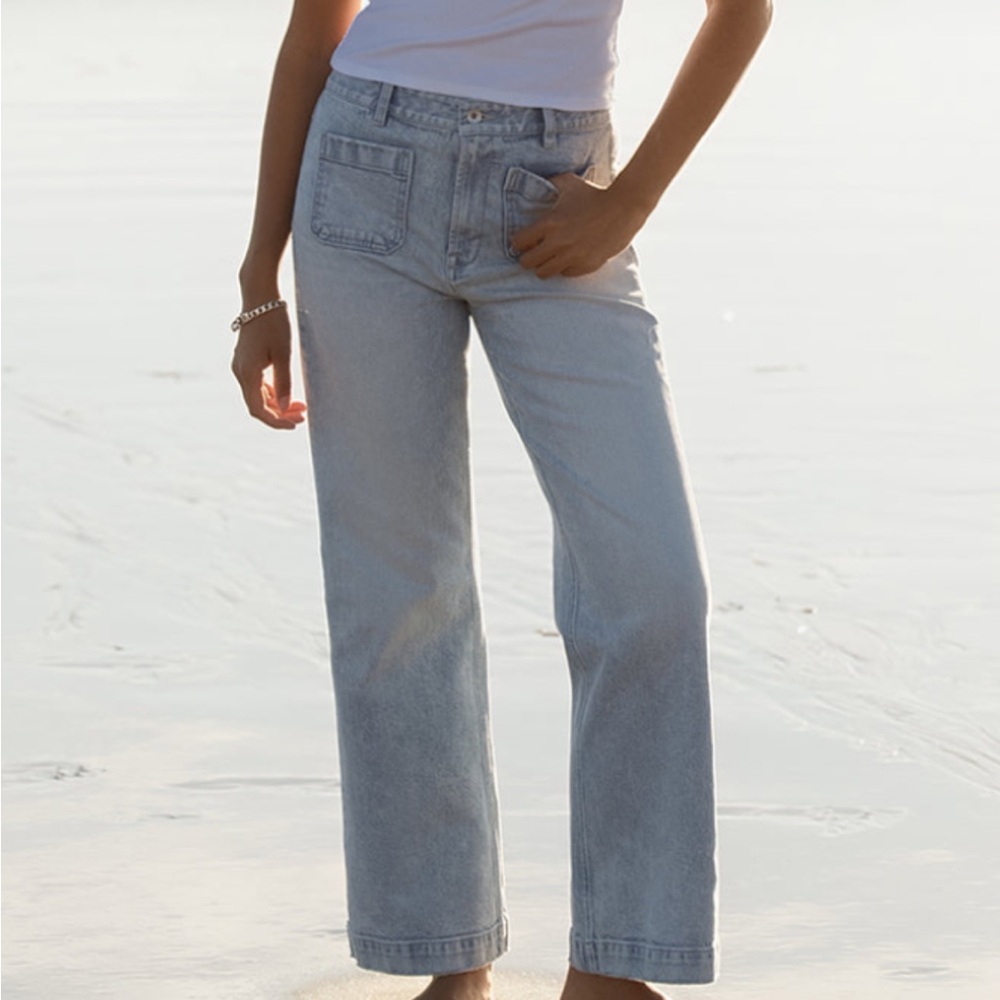 Outerknown S.E.A Light Blue High-Rise Flare Jeans Sea IT Girl Organic Cotton